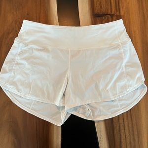 Lululemon Speed Up Lined Running Shorts, High Rise, White, Sz 14